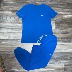 Royal blue Figs size small Catarina top and Uman relaxed joggers pants set